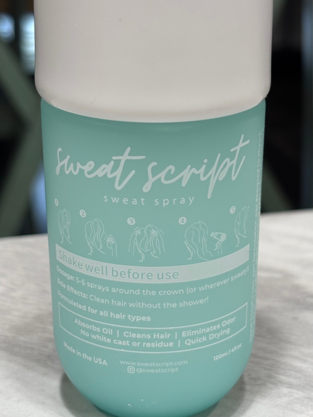Post Workout Hair Sweat Script Sweat Spray